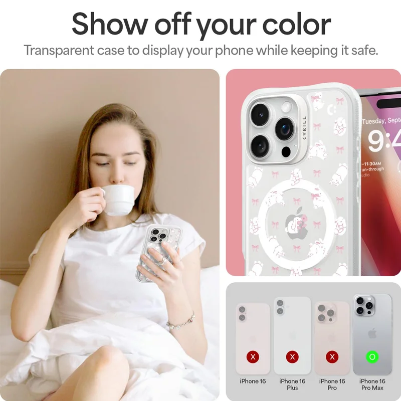 قاب آیفون 16 پرو مکس ضدلغزش برند Cyrill مدل UltraSheer