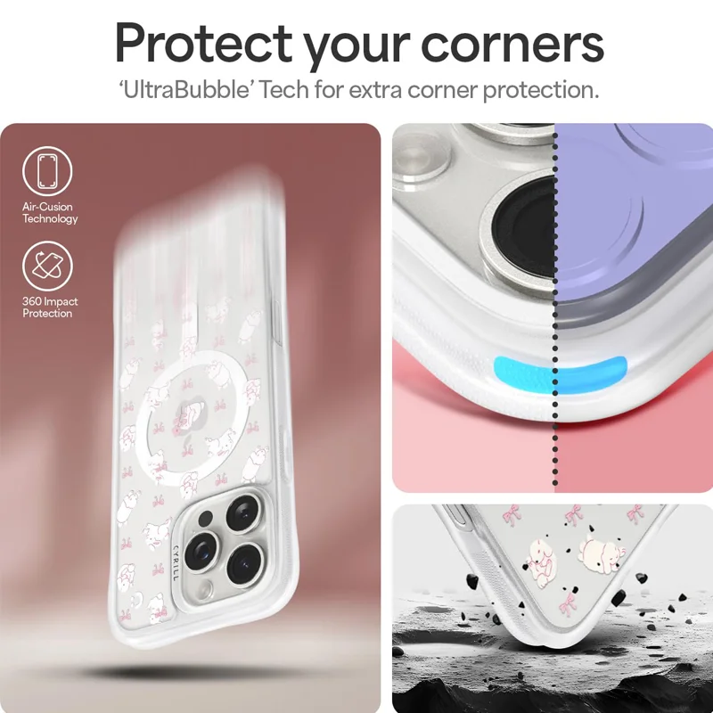 قاب آیفون 16 پرو مکس اورجینال شفاف با طرح فانتزی