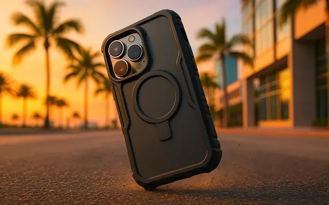 تست مقاومت سقوط نظامی در قاب آیفون 16 پرو مکس