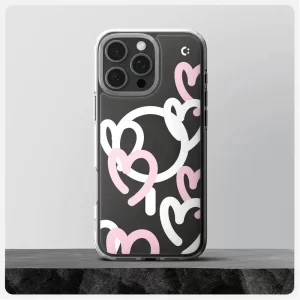 قاب اسپیگن Ultra Hybrid MagFit طرح Hearts Denim مناسب برای iPhone 16 Pro Max