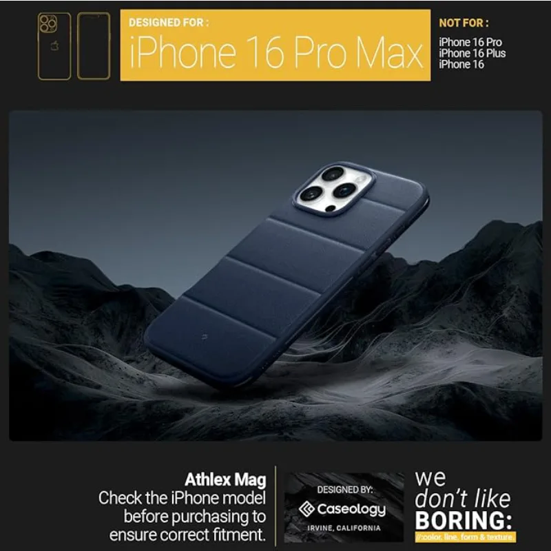 قاب اورجینال آیفون 16 پرومکس Caseology Athlex Mag | بافت سنگ ماسهای و پشتیبانی MagSafe - Image 9
